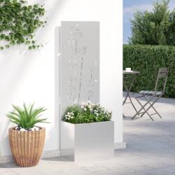vidaXL Ghiveci de Gradina cu Panou Decorativ Argintiu 50 x 140 cm GartenMobel Dekor (876453)