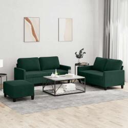 vidaXL Set de canapele cu perne, 3 piese, verde închis, catifea GartenMobel Dekor (3201508) Canapea