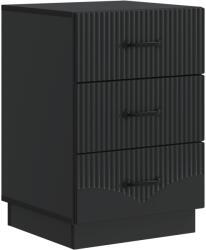 vidaXL Noptiera neagra cu 3 sertare, 43 x 41 x 63, 5 cm, lemn prelucrat (895246)