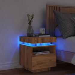 vidaXL Noptiera cu lumini LED, stejar artizanal, 40x39x48, 5 cm GartenMobel Dekor (857660)