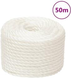 vidaXL Franghie de lucru, Alb, 24 mm, 50 m, polipropilena GartenMobel Dekor (153072)