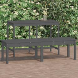vidaXL Banca gradina 2 locuri, gri, 159, 5x44x45 cm, lemn masiv de pin GartenMobel Dekor (824013)