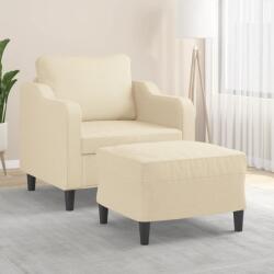 vidaXL Fotoliu canapea cu taburet, crem, 60 cm, material textil GartenMobel Dekor (3201129) Canapea