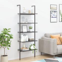 vidaXL Raft înclinat, cu 5 niveluri, negru, 64x35x185 cm GartenMobel Dekor (336387) Biblioteca
