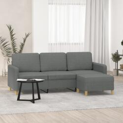vidaXL Canapea cu 3 locuri si taburet, gri închis, 180 cm, textil GartenMobel Dekor (3201193) Canapea