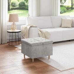 vidaXL Ottomana de depozitare Gri deschis 60 x 60 x 45 cm Catifea GartenMobel Dekor (876825)