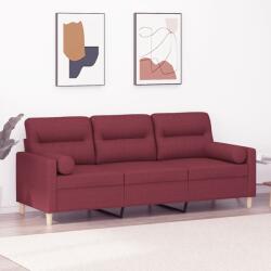 vidaXL Canapea cu 3 locuri cu pernute, rosu vin, 180 cm, textil GartenMobel Dekor (3200835) Canapea