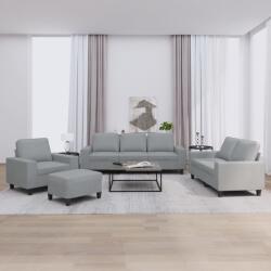 vidaXL Set de canapele, 4 piese, gri deschis, material textil GartenMobel Dekor (3201874) Canapea