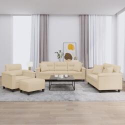 vidaXL Set de canapele cu perne, 4 piese, crem, microfibra GartenMobel Dekor (3202312) Canapea