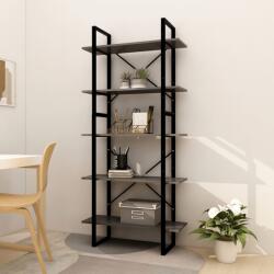 vidaXL Biblioteca cu 5 rafturi, gri, 80x30x175 cm, lemn de pin GartenMobel Dekor (3081995) Biblioteca