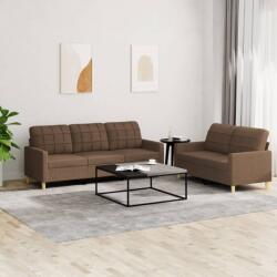 vidaXL Set de canapele cu perne, 2 piese, maro, textil GartenMobel Dekor (3201309) Canapea
