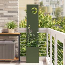 vidaXL Ghiveci de Gradina cu Panou Decorativ Olivengrønn 32 x 140 cm GartenMobel Dekor (876402)