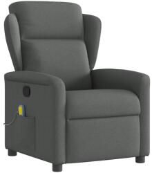 vidaXL Fotoliu reclinabil cu masaj, gri închis, material textil GartenMobel Dekor (4015587)