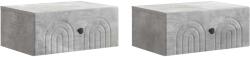 vidaXL Set 2 noptiere suspendate gri beton cu sertar, 49 x 34, 5 x 20 cm (898112)