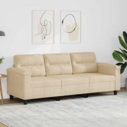 vidaXL Canapea cu 3 locuri, crem, 180 cm, tesatura microfibra GartenMobel Dekor (359571) Canapea