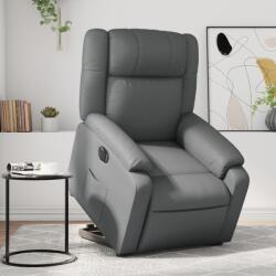 vidaXL Fotoliu masaj rabatabil electric cu ridicare, gri, piele eco GartenMobel Dekor (3205174)