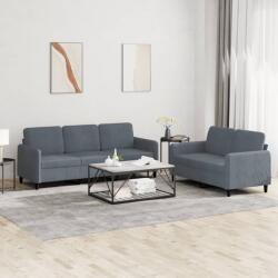 vidaXL Set canapea, 2 piese, gri închis, catifea GartenMobel Dekor (3202015) Canapea