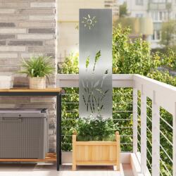vidaXL Panou Decorativ de Gradina Argintiu 32 x 140 cm Otel galvanizat GartenMobel Dekor (876208)