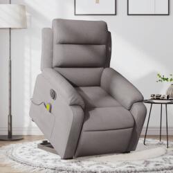 vidaXL Fotoliu electric masaj rabatabil cu ridicare, gri taupe, textil GartenMobel Dekor (3205024)