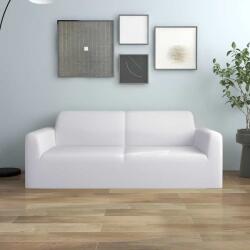vidaXL Husa elastica pentru canapea cu 2 locuri poliester jersey alb GartenMobel Dekor (332949)