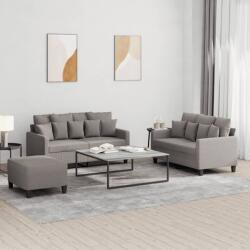 vidaXL Set de canapea cu perne, 3 piese, gri taupe, material textil GartenMobel Dekor (3201663) Canapea