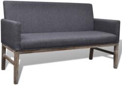 vidaXL Banca cu perne captusite, textil, lemn de hevea, gri închis GartenMobel Dekor (241664) Canapea