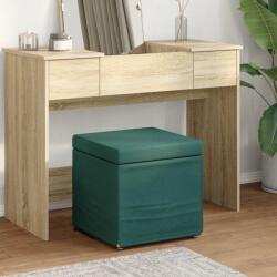 vidaXL Taburet Verde închis 41 x 41 x 40 cm Stofa si lemn prelucrat GartenMobel Dekor (876746)