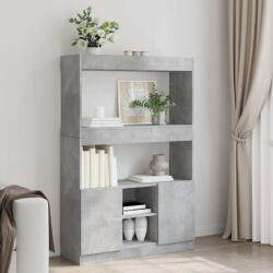 vidaXL Dulap înalt, gri beton, 92x33x140 cm, lemn prelucrat GartenMobel Dekor (3309612) Biblioteca