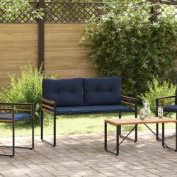 vidaXL Banca cu strat din lemn cu perna Bleumarin 114 x 55 x 77 cm GartenMobel Dekor (42026939)