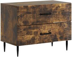 vidaXL Noptiera cu 2 sertare din lemn prelucrat, stejar fumuriu, 62x34, 5x47, 5 cm (894780)