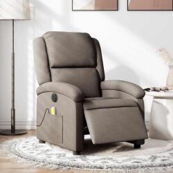 vidaXL Fotoliu electric de masaj rabatabil, gri taupe, textil GartenMobel Dekor (3204160)