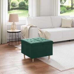 vidaXL Ottomana de depozitare Verde închis 60 x 60 x 45 cm Catifea GartenMobel Dekor (876827)