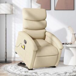 vidaXL Fotoliu masaj rabatabil cu ridicare, crem, material textil GartenMobel Dekor (3203999)