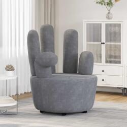 vidaXL Scaun model mana, gri, catifea GartenMobel Dekor (241731)