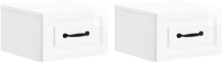 vidaXL Set 2 noptiere suspendate cu sertar, alb foarte lucios, 34, 5x33x20 cm (899284)