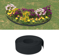 vidaXL Borduri de gradina, 4 buc, negru, 10 m 15 cm, polietilena GartenMobel Dekor (3155446)