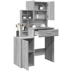 vidaXL Masa de toaleta cu dulap, sonoma gri, 80x35x132 cm GartenMobel Dekor (848239)