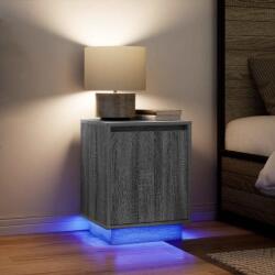 vidaXL Noptiere cu lumini LED 2 buc Gri Sonoma 38x34x50 cm GartenMobel Dekor (861276)