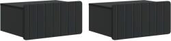 vidaXL Set 2 noptiere suspendate negre cu sertare, 49 x 34, 5 x 24 cm (898278)