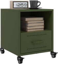 vidaXL Noptiere, 2 buc. , verde olive, 36x39x43, 5 cm, otel GartenMobel Dekor (846713)