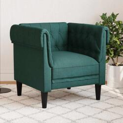 vidaXL Fotoliu Chesterfield verde închis, material textil GartenMobel Dekor (372542) Canapea
