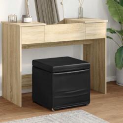 vidaXL Taburet Negru Piele ecologica si lemn stratificat GartenMobel Dekor (876756)