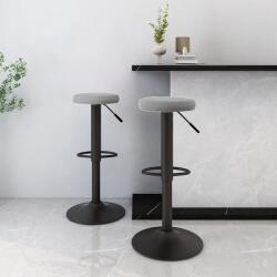 vidaXL Scaune de bar, 2 buc. , gri deschis, catifea GartenMobel Dekor (333143)