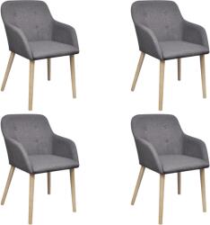 vidaXL Scaune bucatarie 4 buc, gri deschis, textil & lemn stejar masiv GartenMobel Dekor (270572)