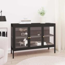 vidaXL Servanta, negru, 105x35x70 cm, otel si sticla GartenMobel Dekor (336067) Comoda