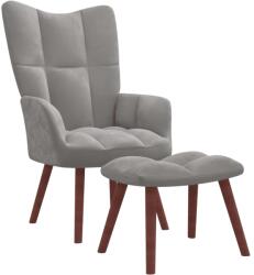 vidaXL Scaun de relaxare cu taburet, gri deschis, catifea GartenMobel Dekor (328062)