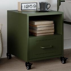 vidaXL Noptiera, verde olive, 36x39x43, 5 cm, otel GartenMobel Dekor (846712)