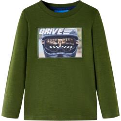 vidaXL Tricou pentru copii cu maneci lungi, kaki închis, 104 GartenMobel Dekor (12635)