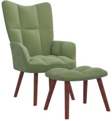vidaXL Scaun de relaxare cu taburet, verde deschis, catifea GartenMobel Dekor (328065)