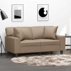 vidaXL Canapea cu 2 locuri cu pernute, cappuccino, 120 cm, piele eco. GartenMobel Dekor (3200865) Canapea
